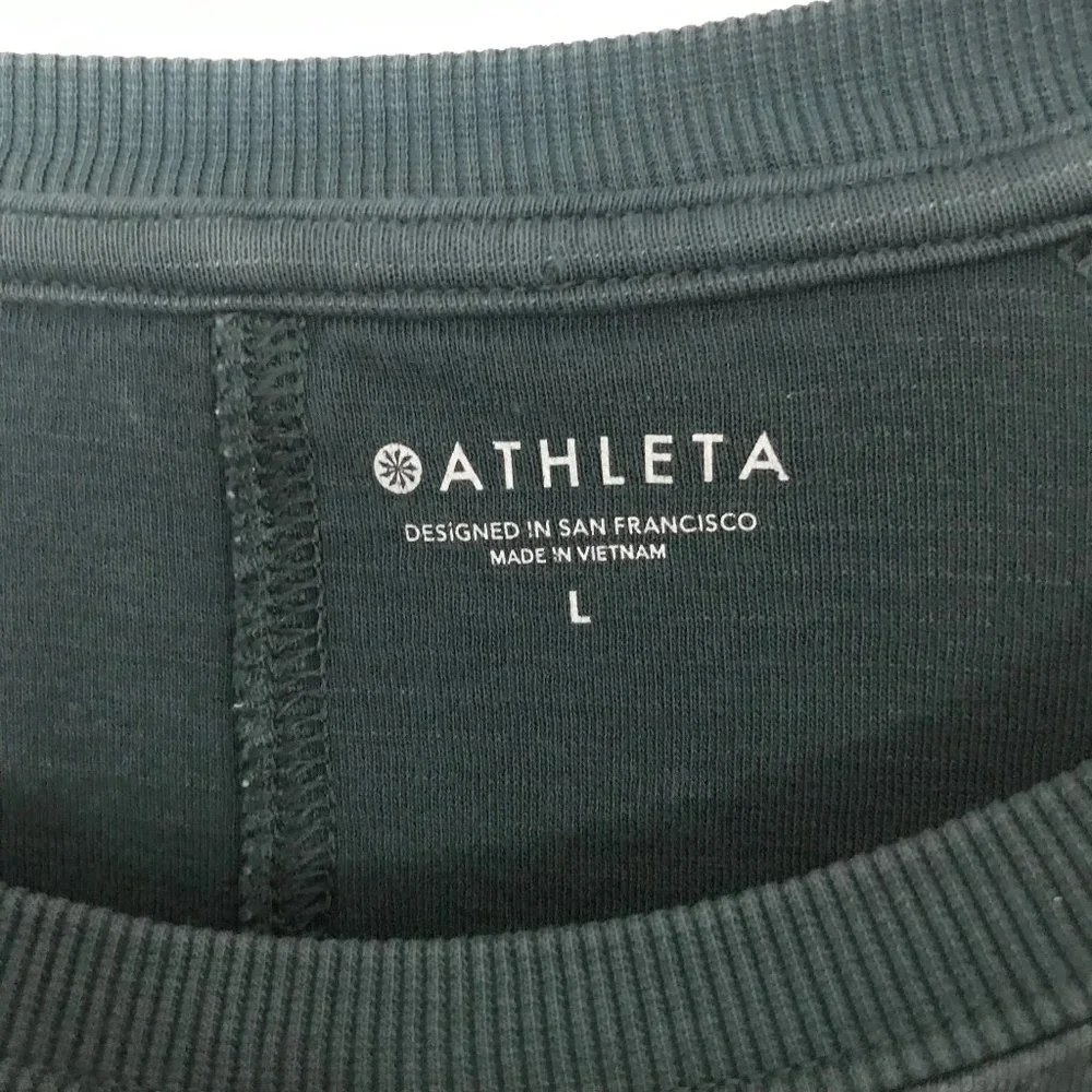 Athleta Women's Teal Blue Long Sleeve Sweatshirt Size Large - Picture 2 of 4